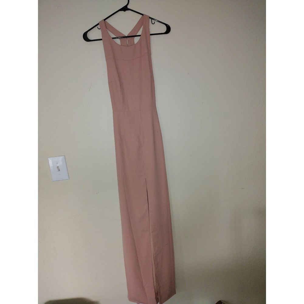 White Fox Boutique Maxi Dress Racerback Open Back Slit‎ Formal Women's